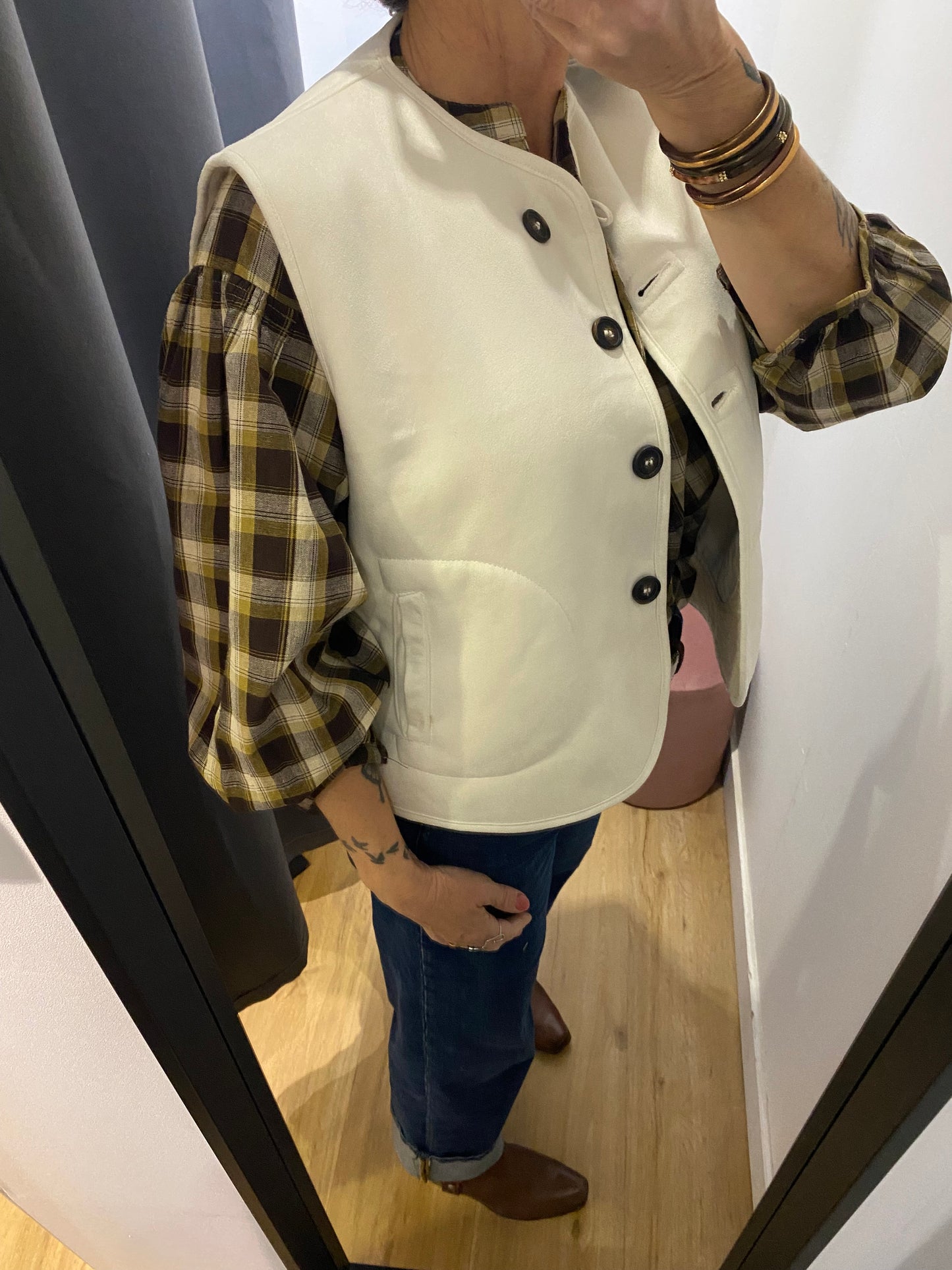 Veste sans manche ECRU - 15G481