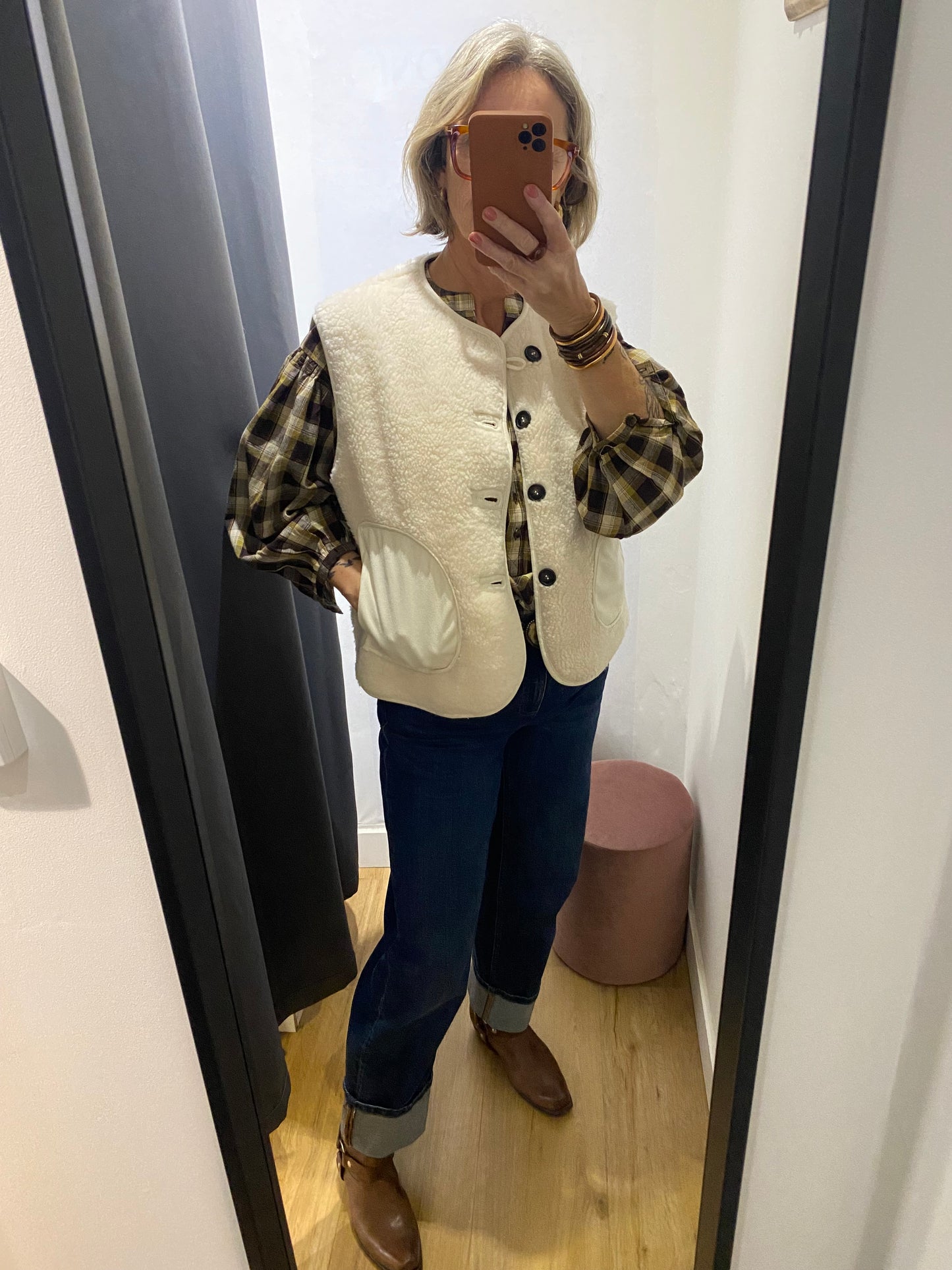 Veste sans manche ECRU - 15G481