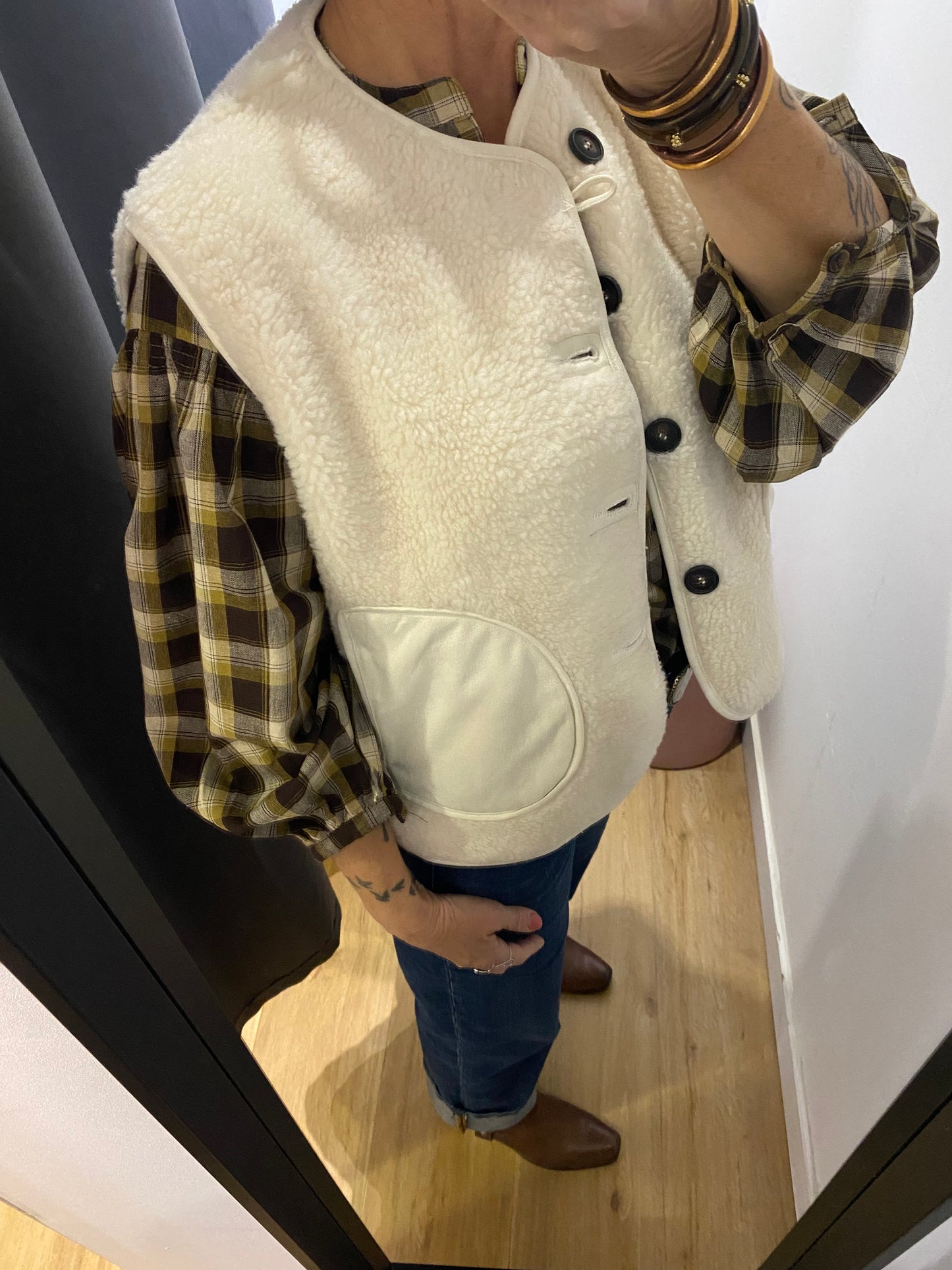 Veste sans manche ECRU - 15G481