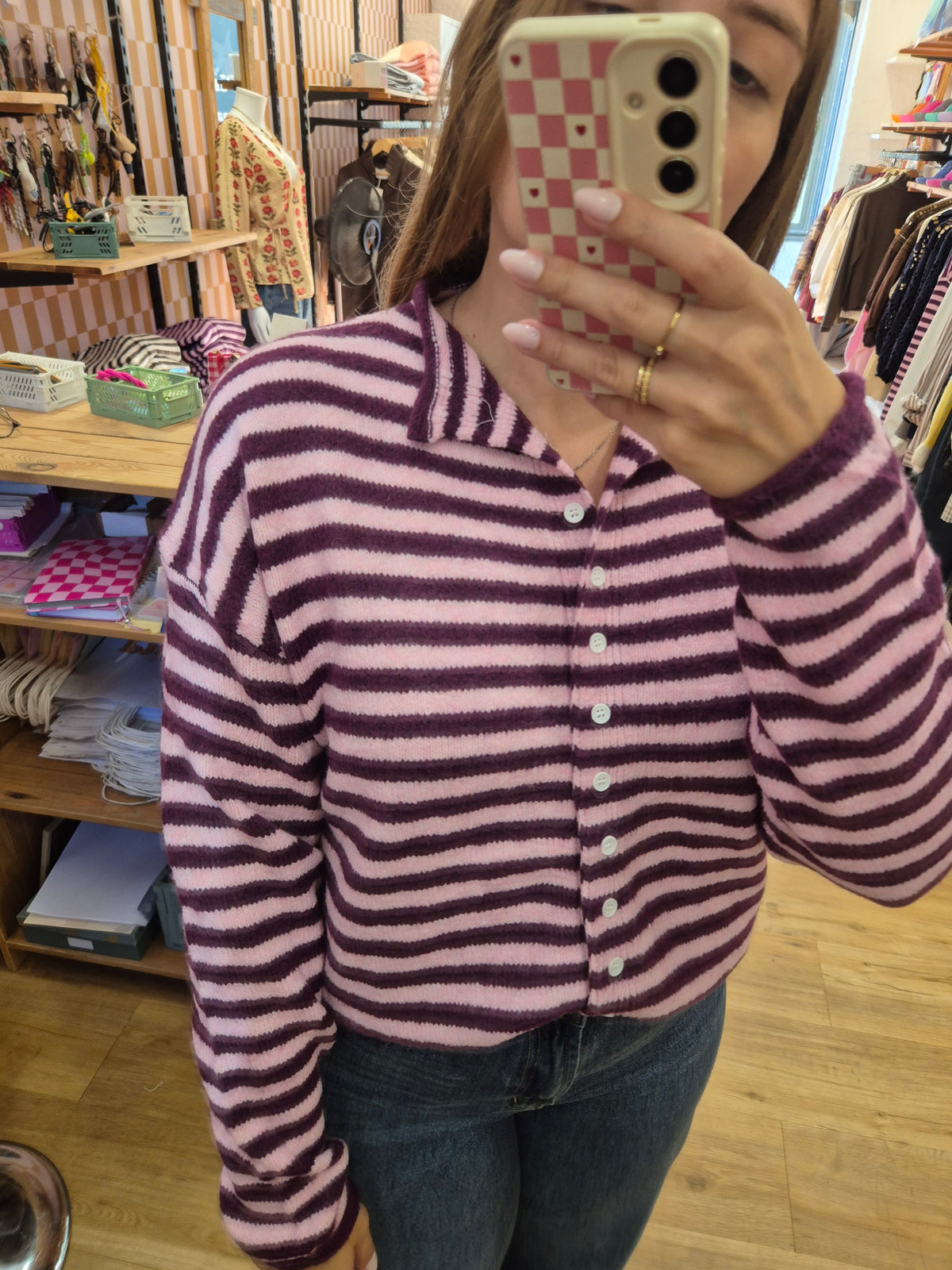 Gilet BORDEAUX / ROSE - a8410