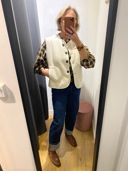 Veste sans manche ECRU - 15G481