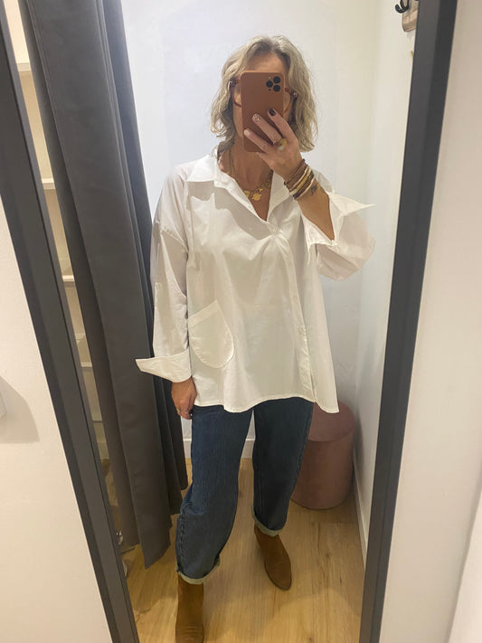 Chemise asymétrique BLANC - 33212