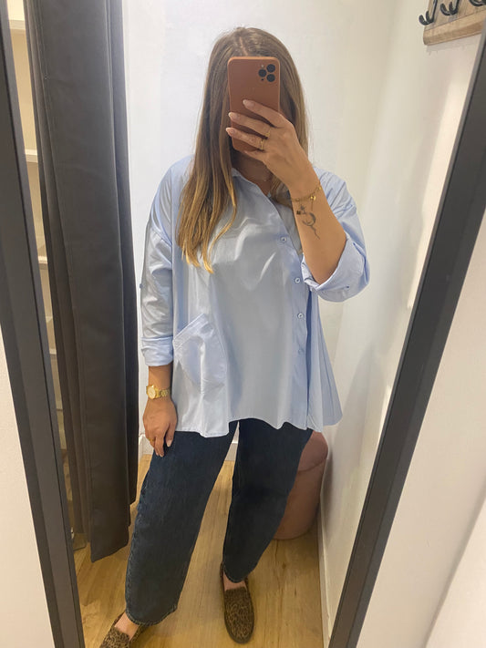 Chemise asymétrique BLEU CIEL - 33212