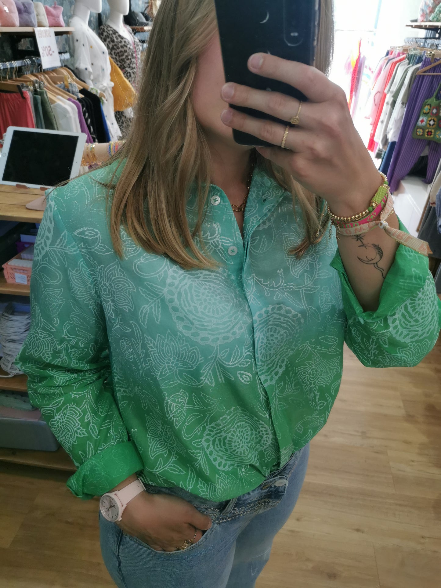 Chemise VERT - Tie and dye